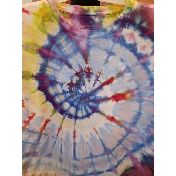 Ice Spiral Tie Dye T-Shirt Yellow and Blue Size 3XL - Picture 3 of 8